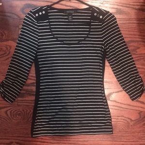 Black white striped professional shirt